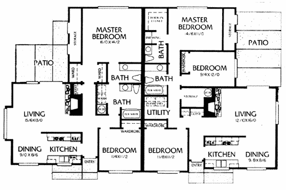 Floor Plan - Main Floor for Traditional House Plan #303-245 - 3 bed, 1.5 bath