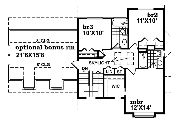 Farmhouse Floor Plan - Upper Floor Plan #47-348