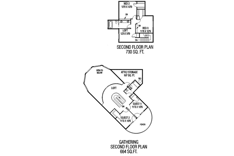 Dream House Plan - Floor Plan - Upper Floor for Traditional House Plan #60-519 - 4 bed, 3 bath
