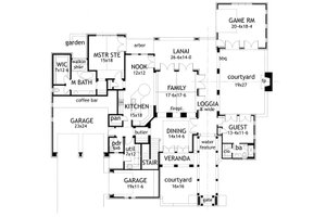 Floor Plan - Main Floor for Mediterranean House Plan #120-163 - 4 bed, 3.5 bath