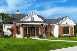 Ranch Exterior - Front Elevation Plan #54-564