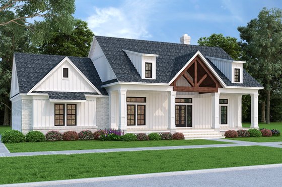 Exterior - Front Elevation 4 for Farmhouse House Plan #45-584 - 3 bed, 2 bath