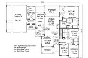 Ranch Style House Plan - 4 Beds 3.5 Baths 2487 Sq/Ft Plan #513-2185 