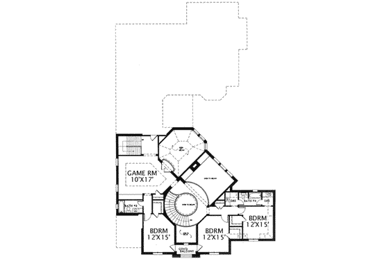 Floor Plan - Upper Floor for European House Plan #141-142 - 5 bed, 4.5 bath