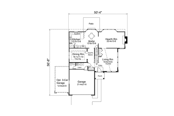 Floor Plan - Main Floor House Plan #57-603 - 3 bed, 2.5 bath