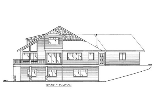 Exterior - Rear Elevation for Bungalow House Plan #117-637 - 4 bed, 3 bath