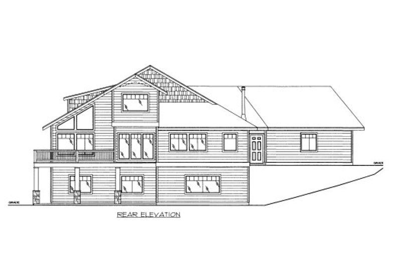 Home Plan - Exterior - Rear Elevation for Bungalow House Plan #117-637 - 4 bed, 3 bath