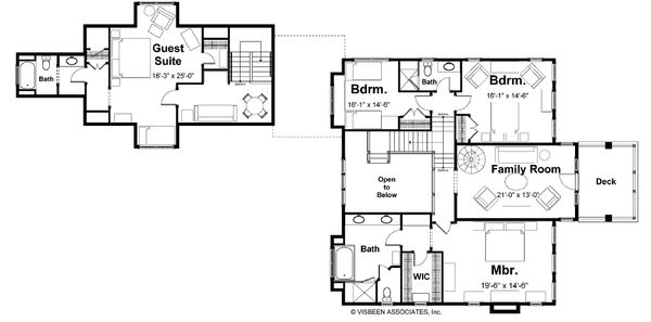 Craftsman Floor Plan - Upper Floor Plan #928-7