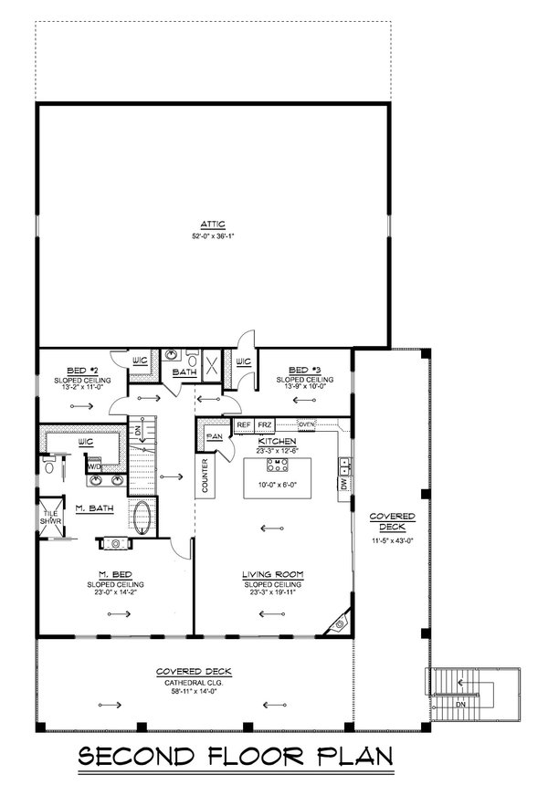House Blueprint - Barndominium Floor Plan - Upper Floor Plan #1064-414