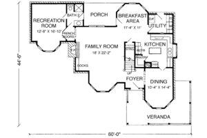 Floor Plan - Main Floor for Victorian House Plan #410-200 - 3 bed, 3 bath