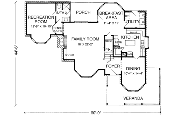 Floor Plan - Main Floor for Victorian House Plan #410-200 - 3 bed, 3 bath