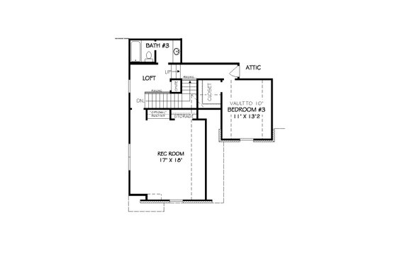 Floor Plan - Upper Floor for European House Plan #424-249 - 3 bed, 3 bath