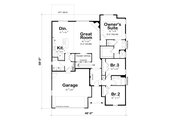 Mediterranean Style House Plan - 3 Beds 2 Baths 2080 Sq/Ft Plan #20-2438 