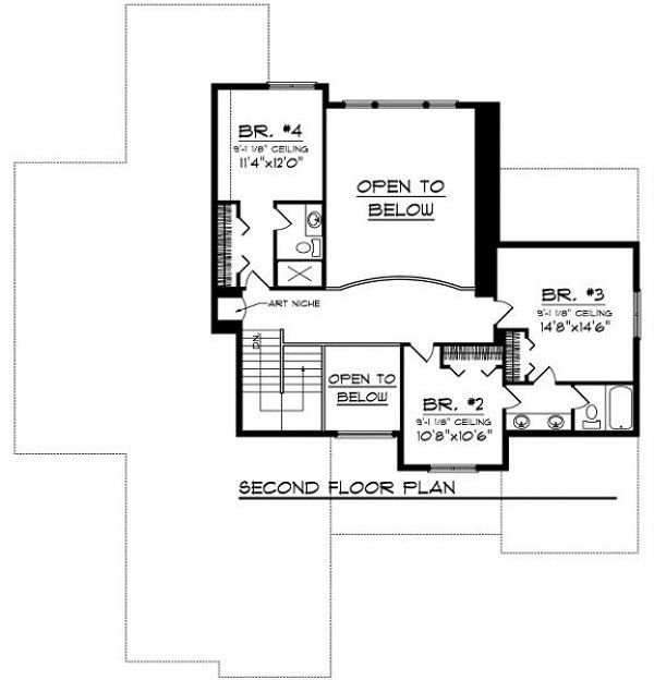 Architectural House Design - Cottage Floor Plan - Upper Floor Plan #70-883