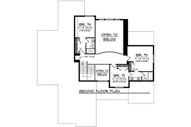 Dream House Plan - Floor Plan - Upper Floor for Cottage House Plan #70-883 - 4 bed, 3.5 bath