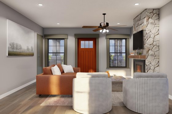 Interior - Family Room 1 for Country House Plan #923-357 - 2 bed, 2 bath