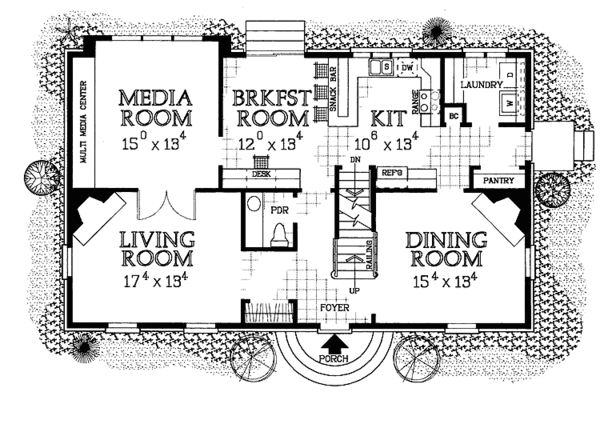 House Plan Design - Colonial Floor Plan - Main Floor Plan #72-982