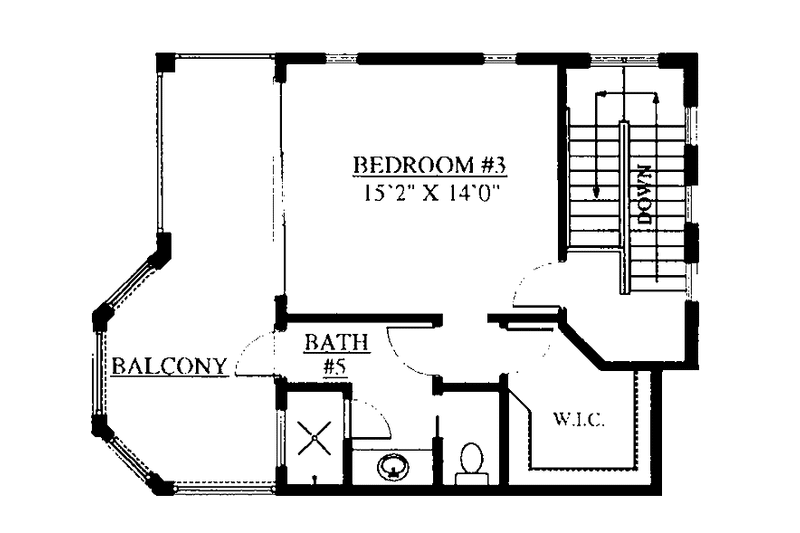 Home Plan - Floor Plan - Upper Floor for Mediterranean House Plan #1017-99 - 3 bed, 3 bath
