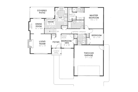 Floor Plan - Main Floor for European House Plan #18-8957 - 3 bed, 2 bath