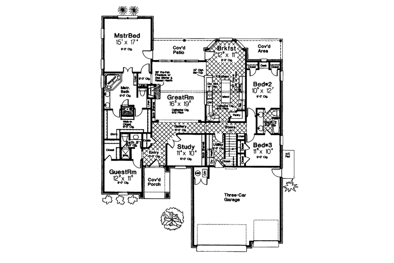 Dream House Plan - Floor Plan - Main Floor for Craftsman House Plan #310-1228 - 4 bed, 3 bath