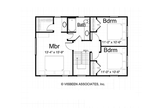 Floor Plan - Upper Floor for Craftsman House Plan #928-209 - 3 bed, 1.5 bath