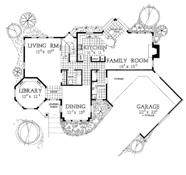 House Blueprint - Traditional Floor Plan - Main Floor Plan #72-948