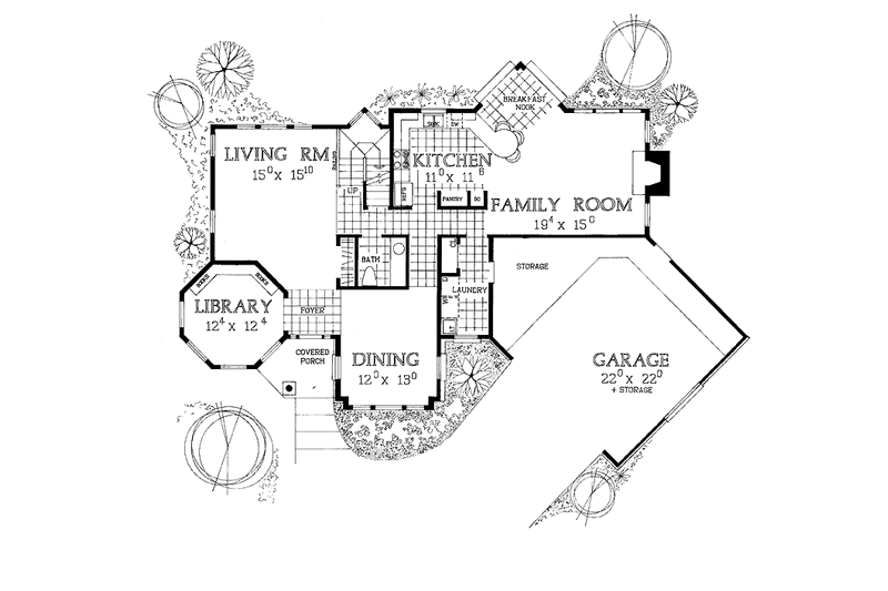 Dream House Plan - Floor Plan - Main Floor for Traditional House Plan #72-948 - 3 bed, 2.5 bath