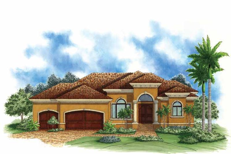 Home Plan - Exterior - Front Elevation 3 for Mediterranean House Plan #1017-115 - 4 bed, 3 bath