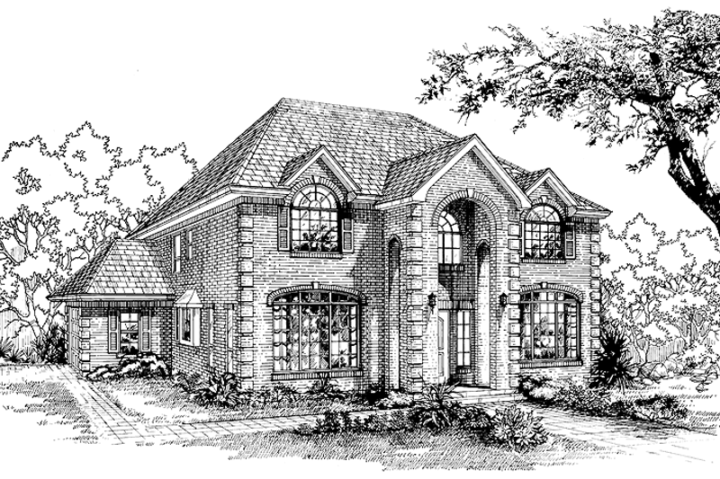House Blueprint - Traditional Exterior - Front Elevation Plan #47-1049