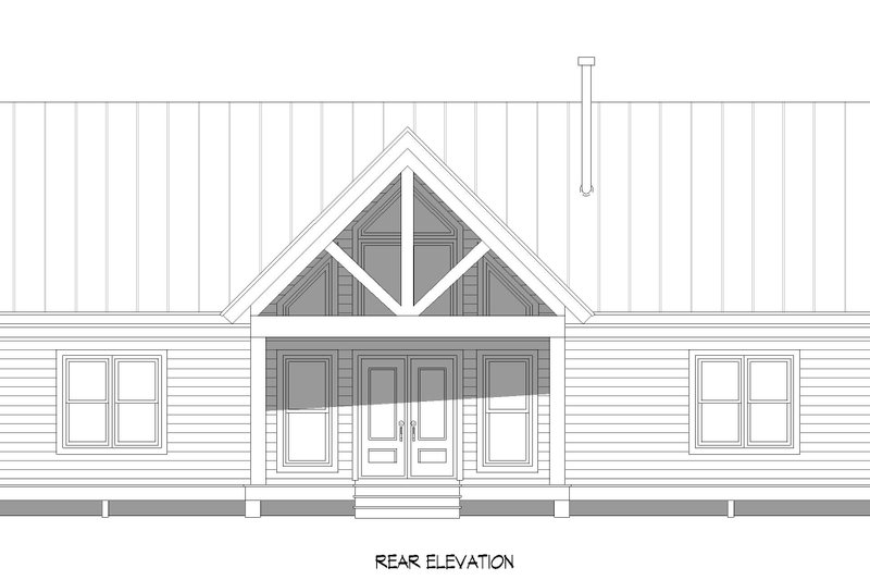 Architectural House Design - Exterior - Rear Elevation 1 for Ranch House Plan #932-1318 - 3 bed, 2 bath