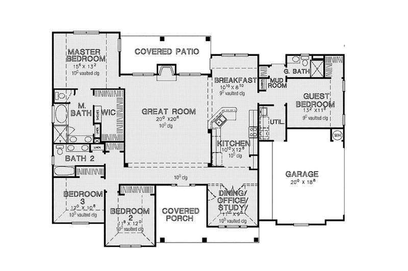 Home Plan - Floor Plan - Main Floor for Country House Plan #472-373 - 4 bed, 3 bath