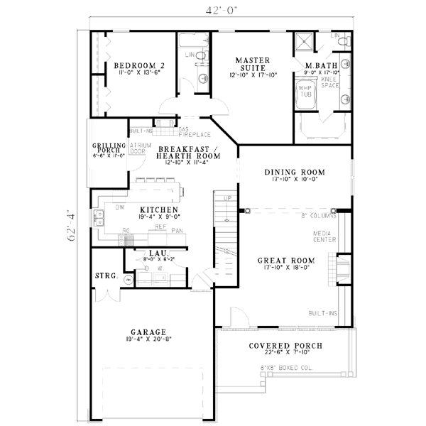 Dream House Plan - Traditional Floor Plan - Main Floor Plan #17-249