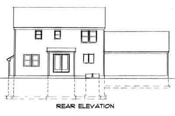 Exterior - Rear Elevation for Colonial House Plan #75-181 - 3 bed, 2.5 bath