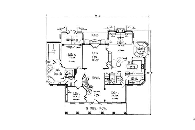Home Plan - Floor Plan - Main Floor for Colonial House Plan #974-8 - 5 bed, 3.5 bath