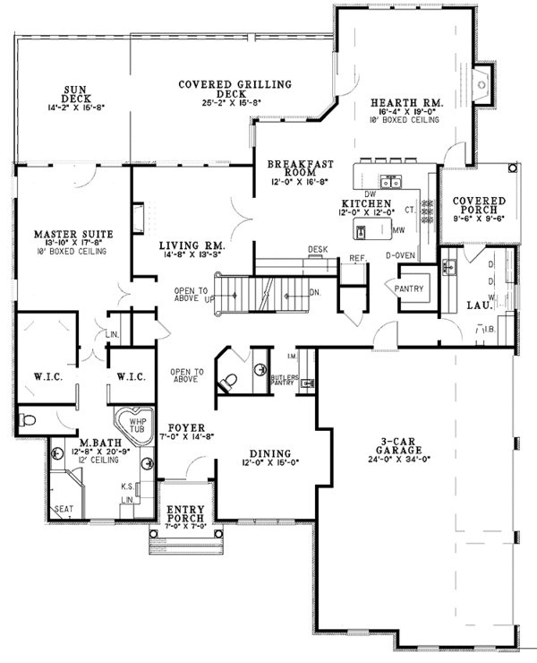 Dream House Plan - Traditional Floor Plan - Main Floor Plan #17-3009