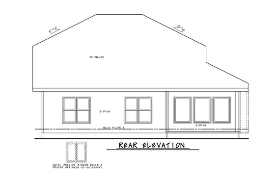 Exterior - Rear Elevation for Contemporary House Plan #20-2430 - 4 bed, 2.5 bath
