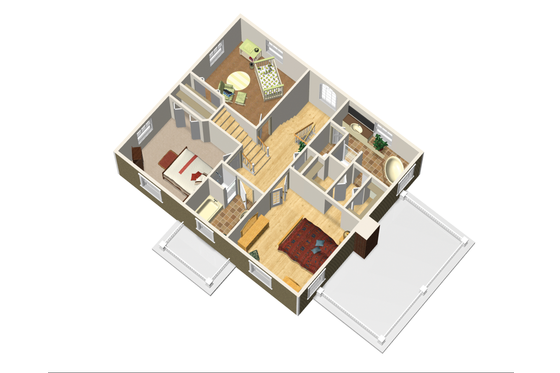 Floor Plan - Upper Floor 1 for Colonial House Plan #25-4679 - 3 bed, 3 bath
