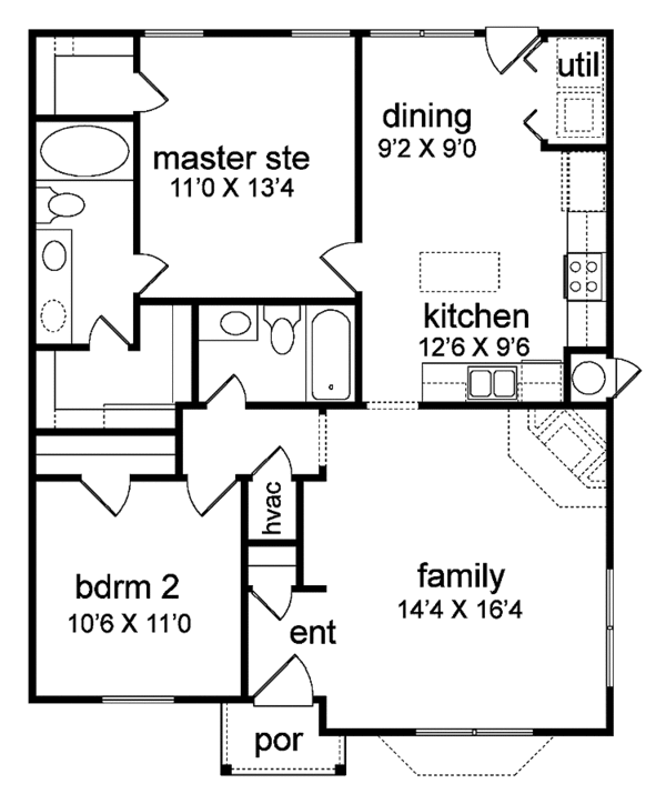 Home Plan - Traditional Floor Plan - Main Floor Plan #84-704