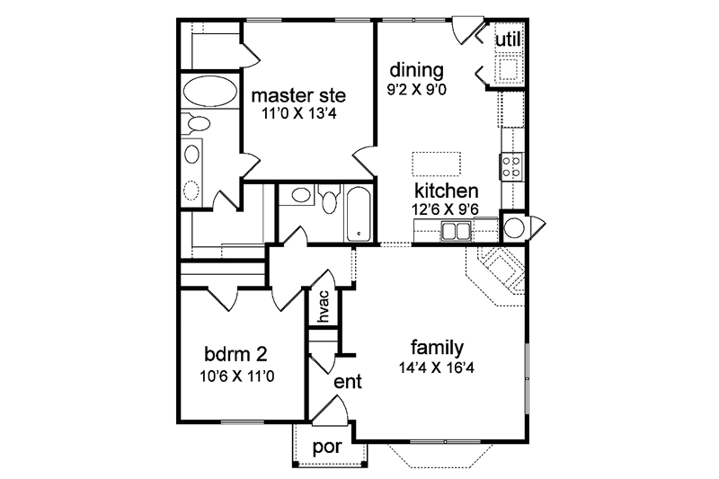 Home Plan - Floor Plan - Main Floor for Traditional House Plan #84-704 - 3 bed, 2.5 bath
