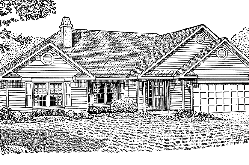Home Plan - Exterior - Front Elevation 3 for Contemporary House Plan #11-236 - 3 bed, 2 bath