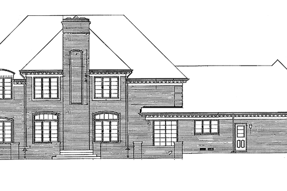 Exterior - Rear Elevation for Country House Plan #72-646 - 4 bed, 3 bath
