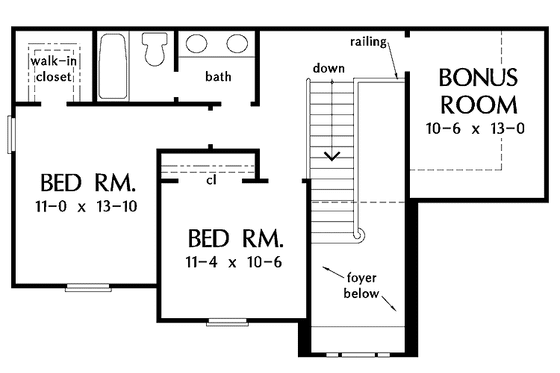Floor Plan - Upper Floor for Traditional House Plan #929-584 - 3 bed, 2.5 bath