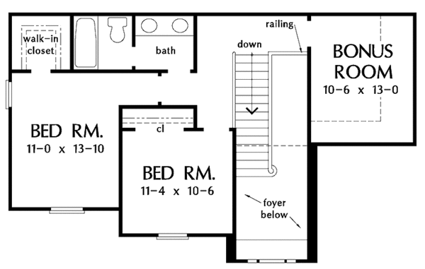 Traditional Floor Plan - Upper Floor Plan #929-584