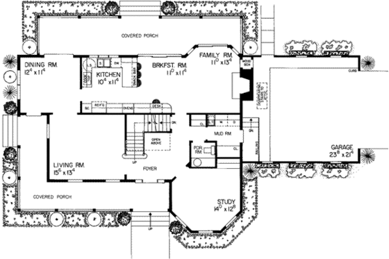 Floor Plan - Main Floor for Victorian House Plan #72-149 - 4 bed, 2.5 bath