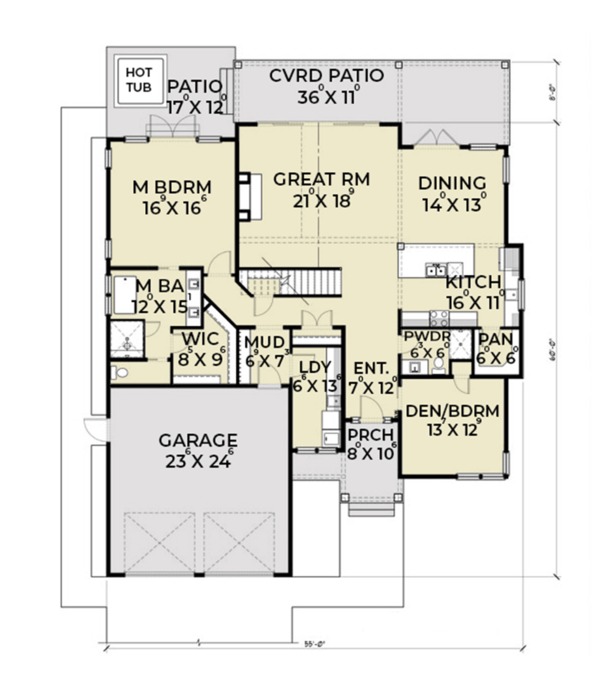 House Blueprint - Farmhouse Floor Plan - Main Floor Plan #1070-3