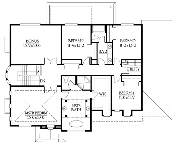 Dream House Plan - Craftsman Floor Plan - Upper Floor Plan #132-463
