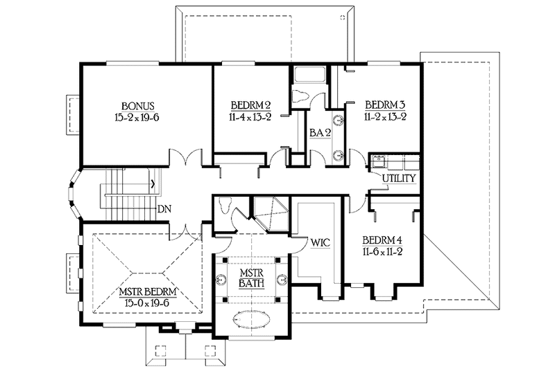 Home Plan - Floor Plan - Upper Floor for Craftsman House Plan #132-463 - 4 bed, 3 bath