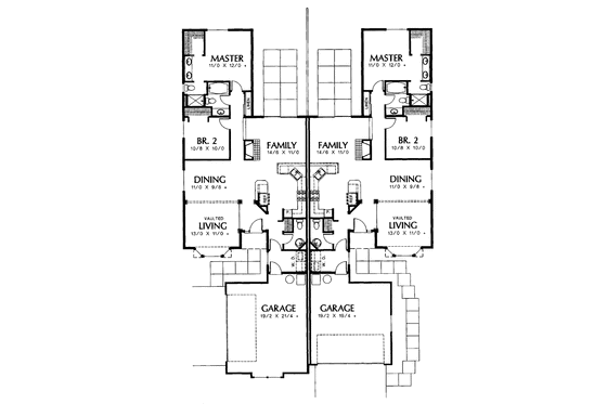 Floor Plan - Main Floor for Ranch House Plan #48-752 - 2 bed, 2.5 bath