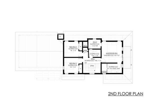 Architectural House Design - Farmhouse Floor Plan - Upper Floor Plan #1042-23