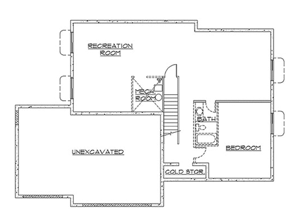 Home Plan - Traditional Floor Plan - Lower Floor Plan #945-81